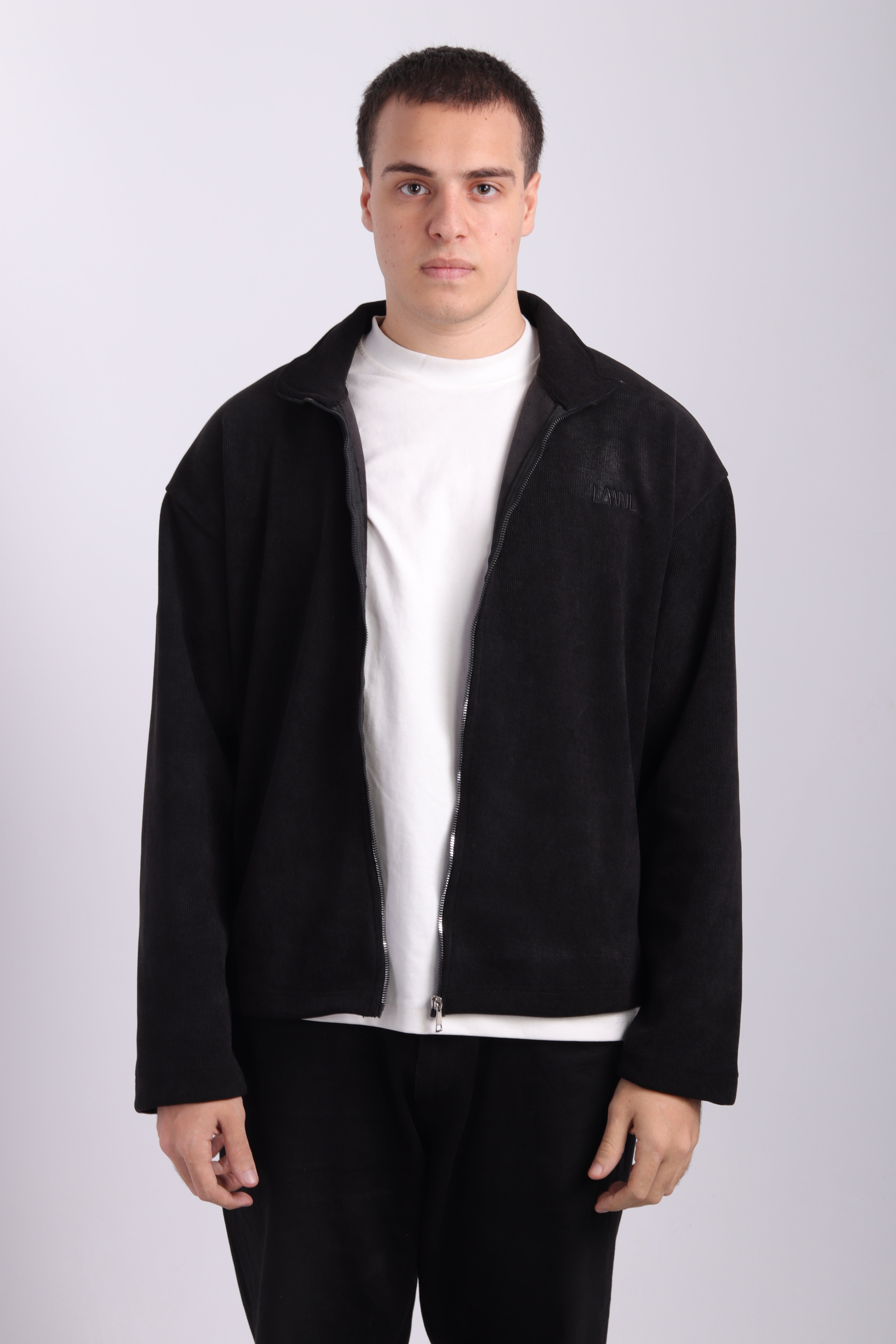 Black Cashmere Zip-Up