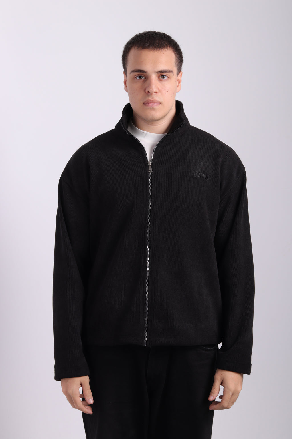 Black Cashmere Zip-Up