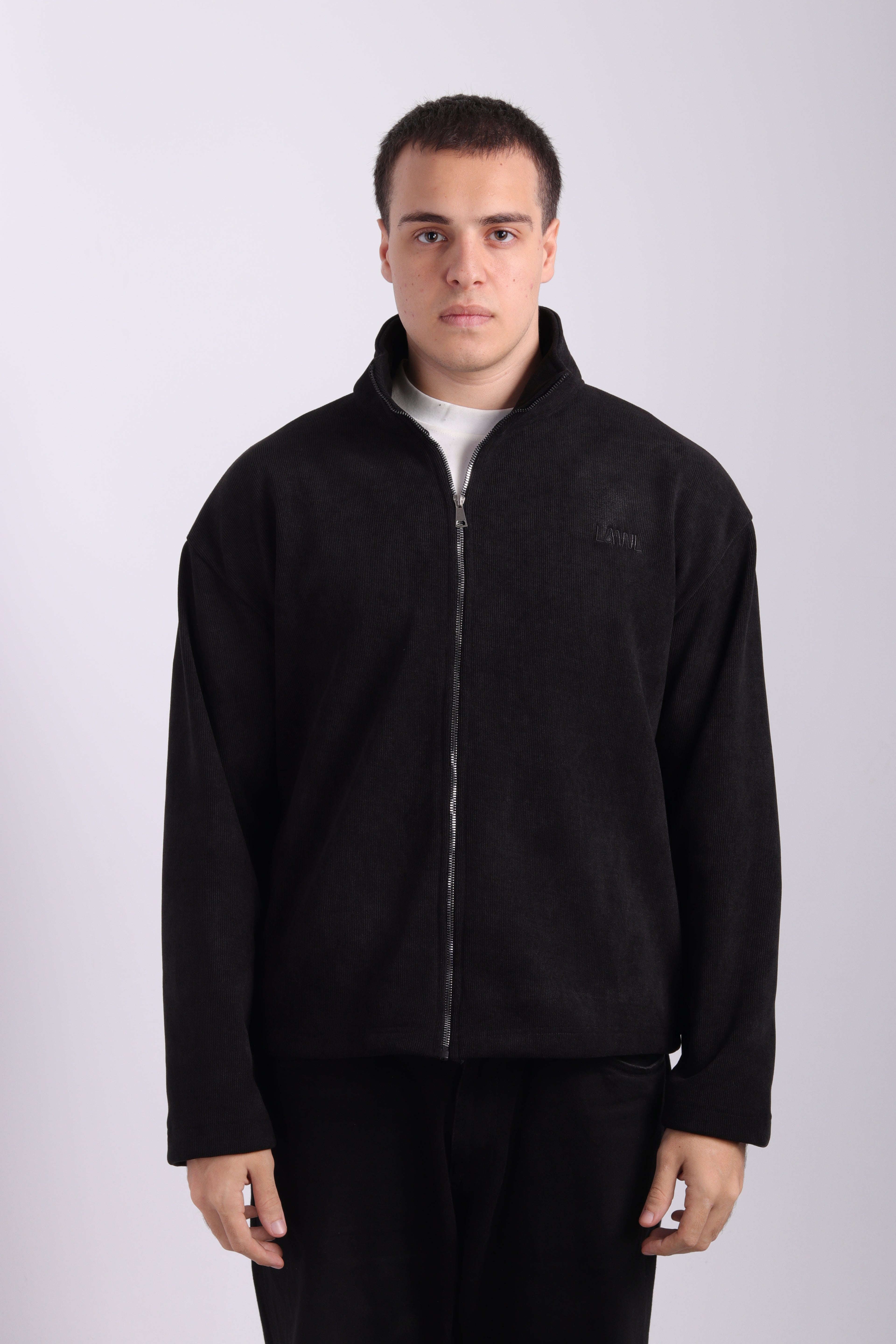 Black Cashmere Zip-Up