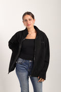 Black Cashmere Zip-Up