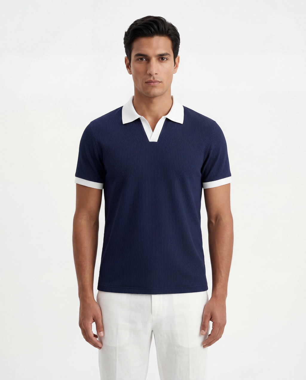 Navy Contrast Polo