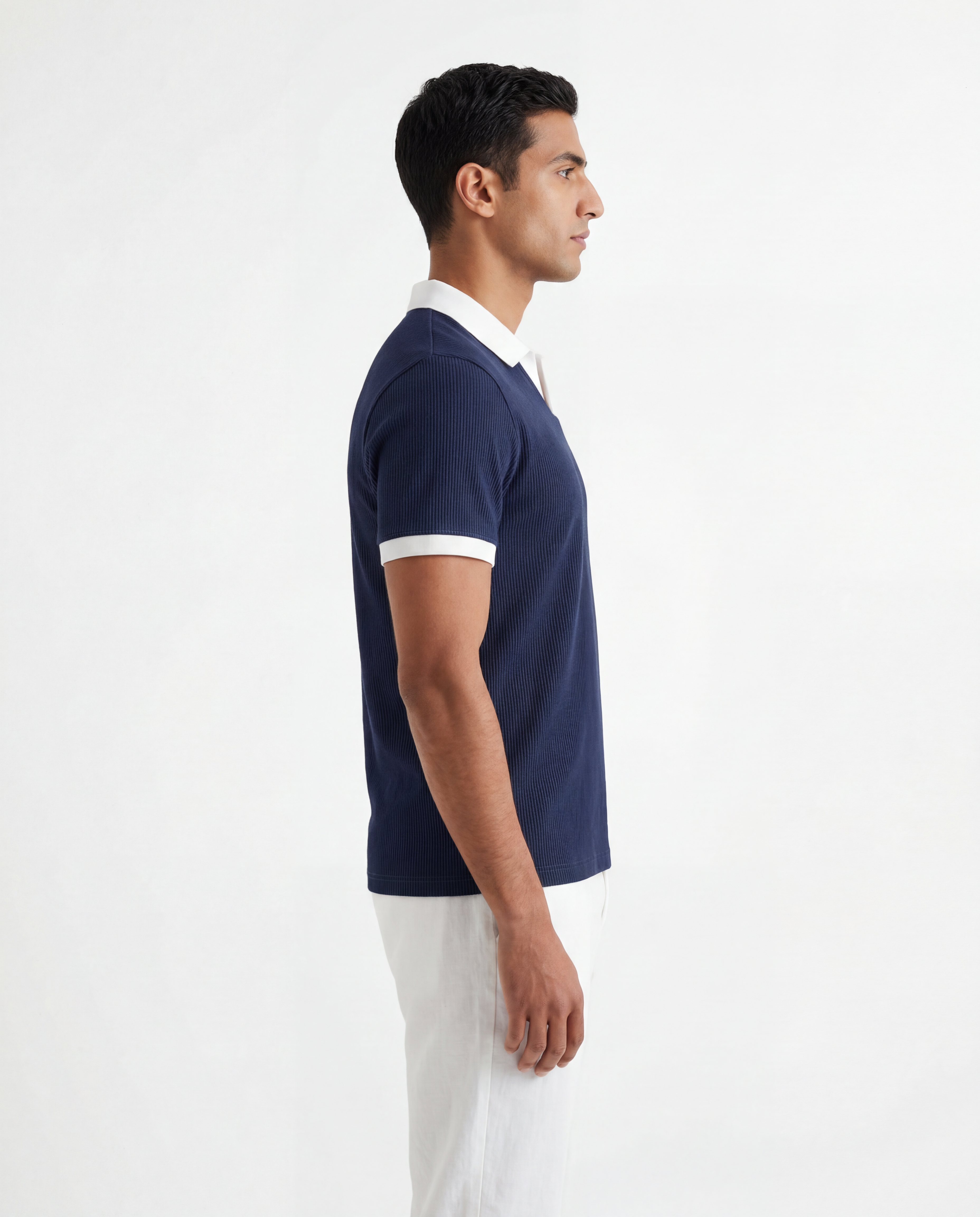 Navy Contrast Polo
