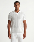 Striped Polo – White/Black