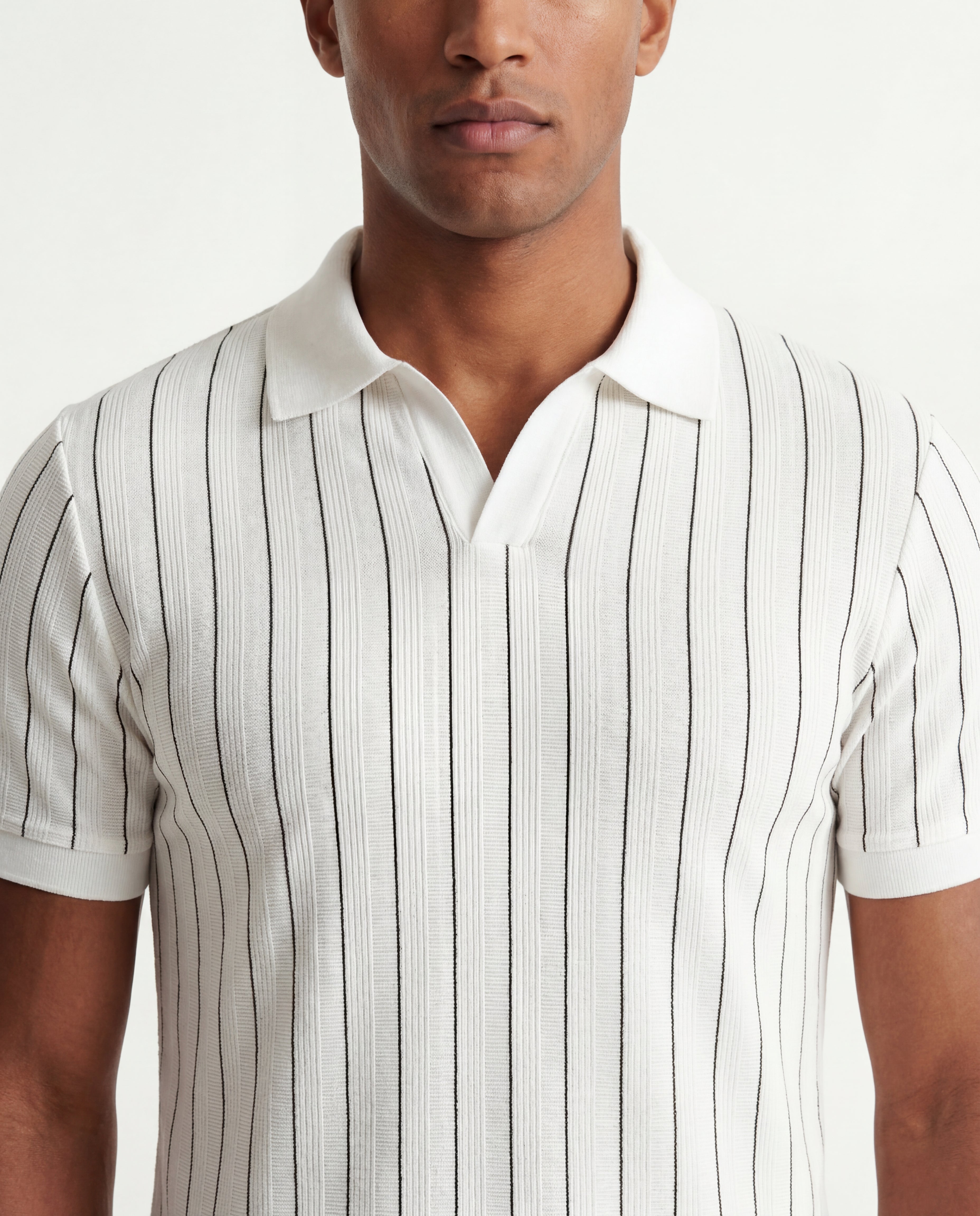 Striped Polo – Black/White