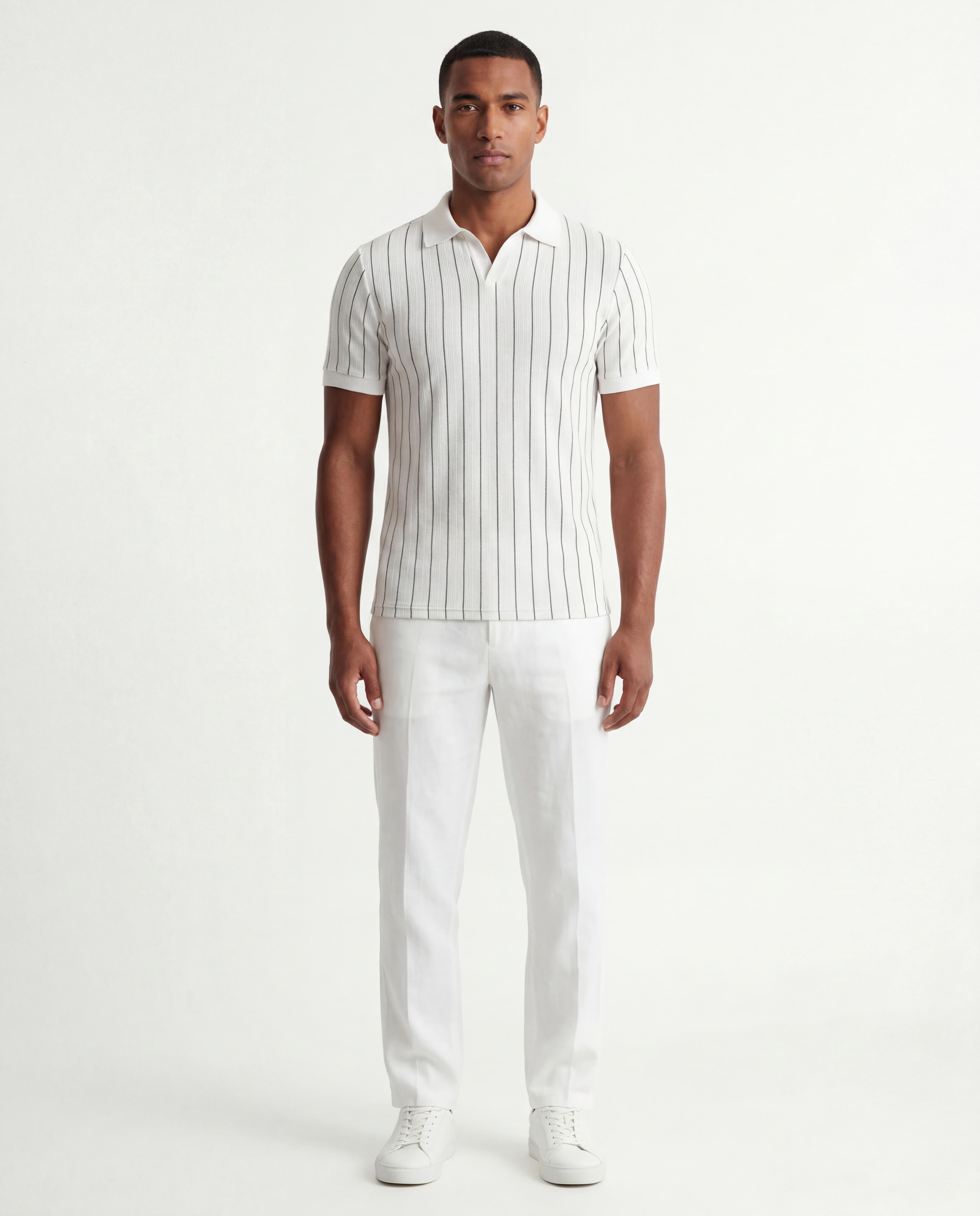 Striped Polo – Black/White