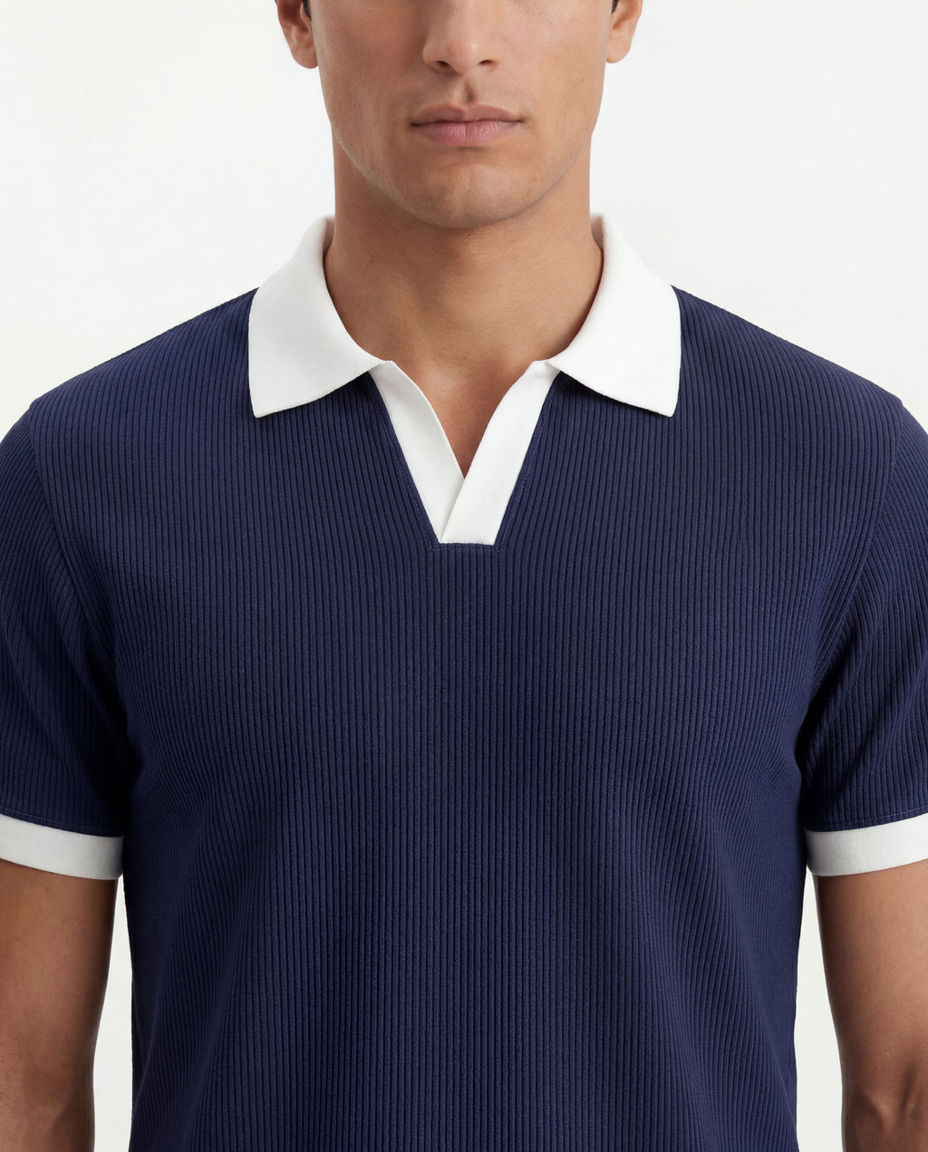 Navy Contrast Polo