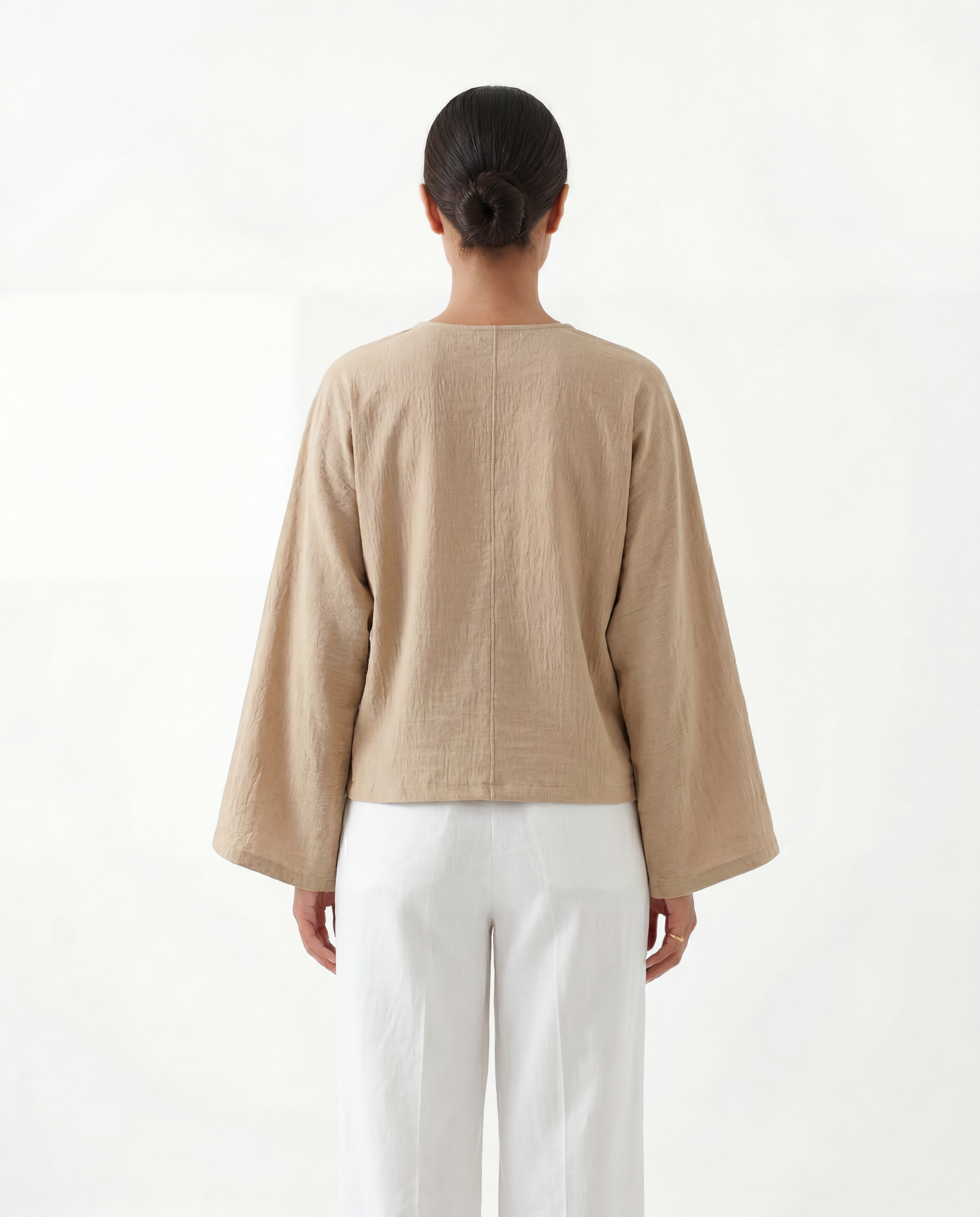 Beige Linen Relaxed Top