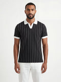 Striped Polo – Black/White