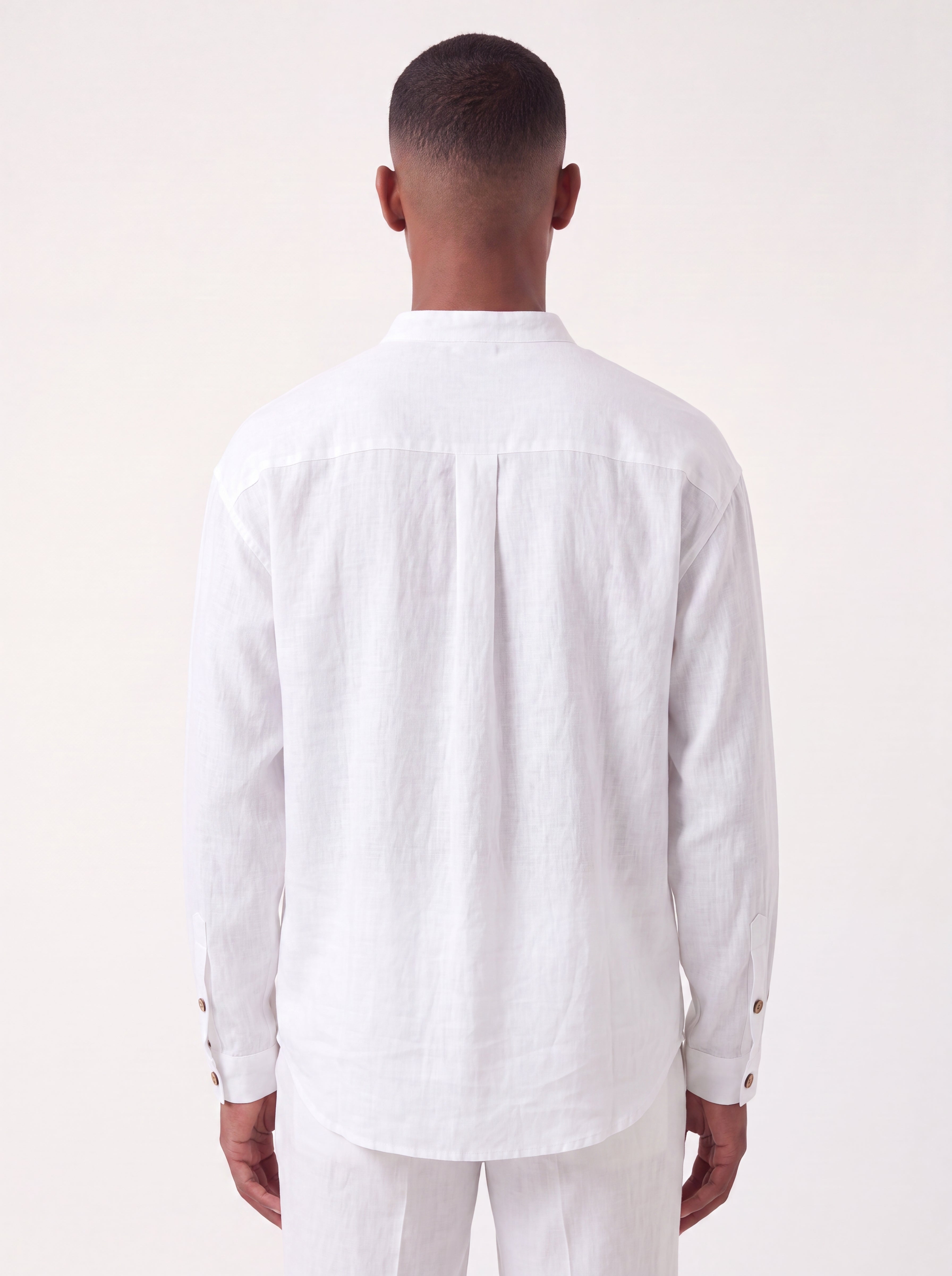 Split-Neck Linen Shirt