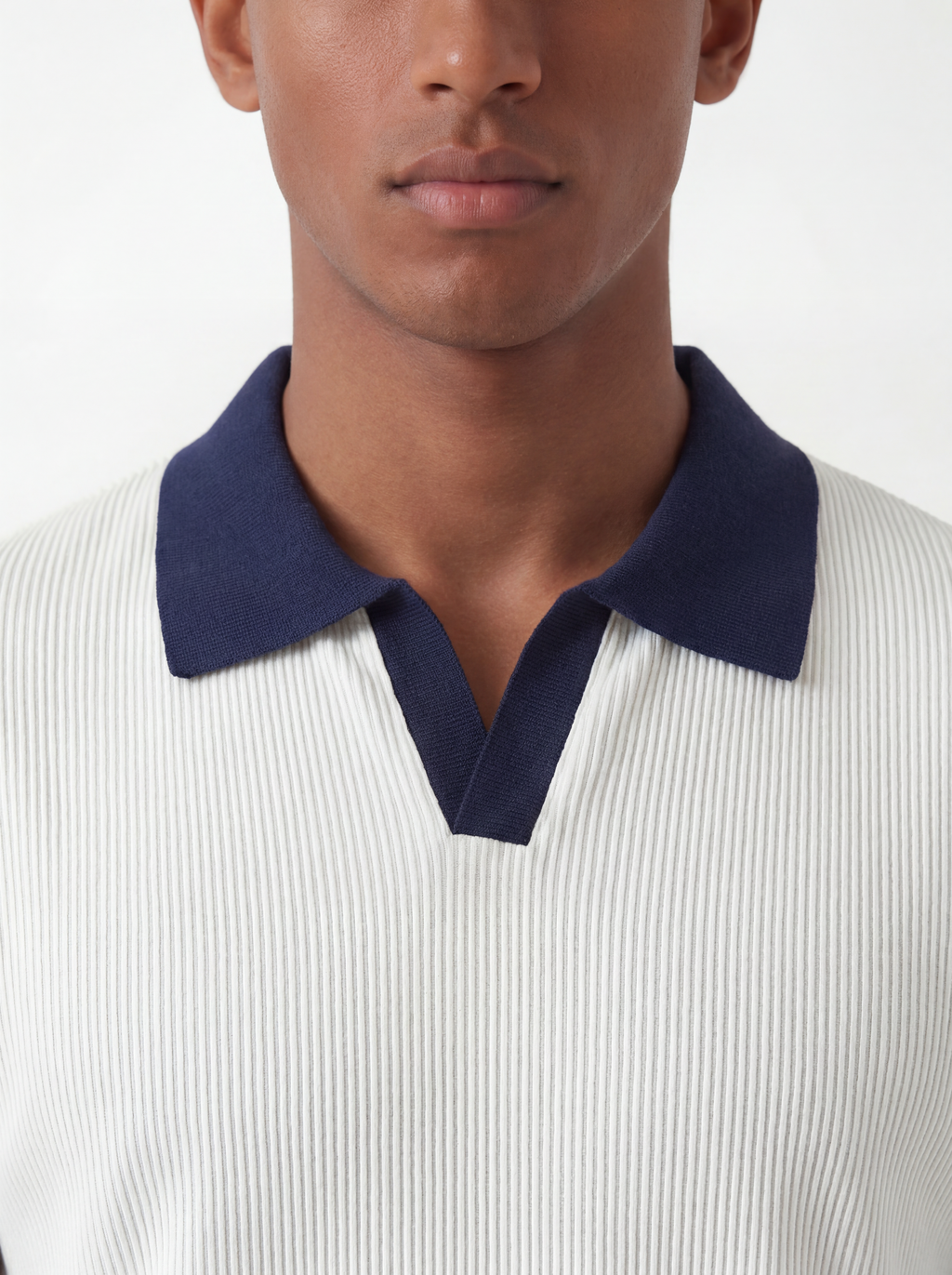 White Contrast Polo