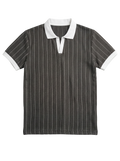 Striped Polo – Gray/White