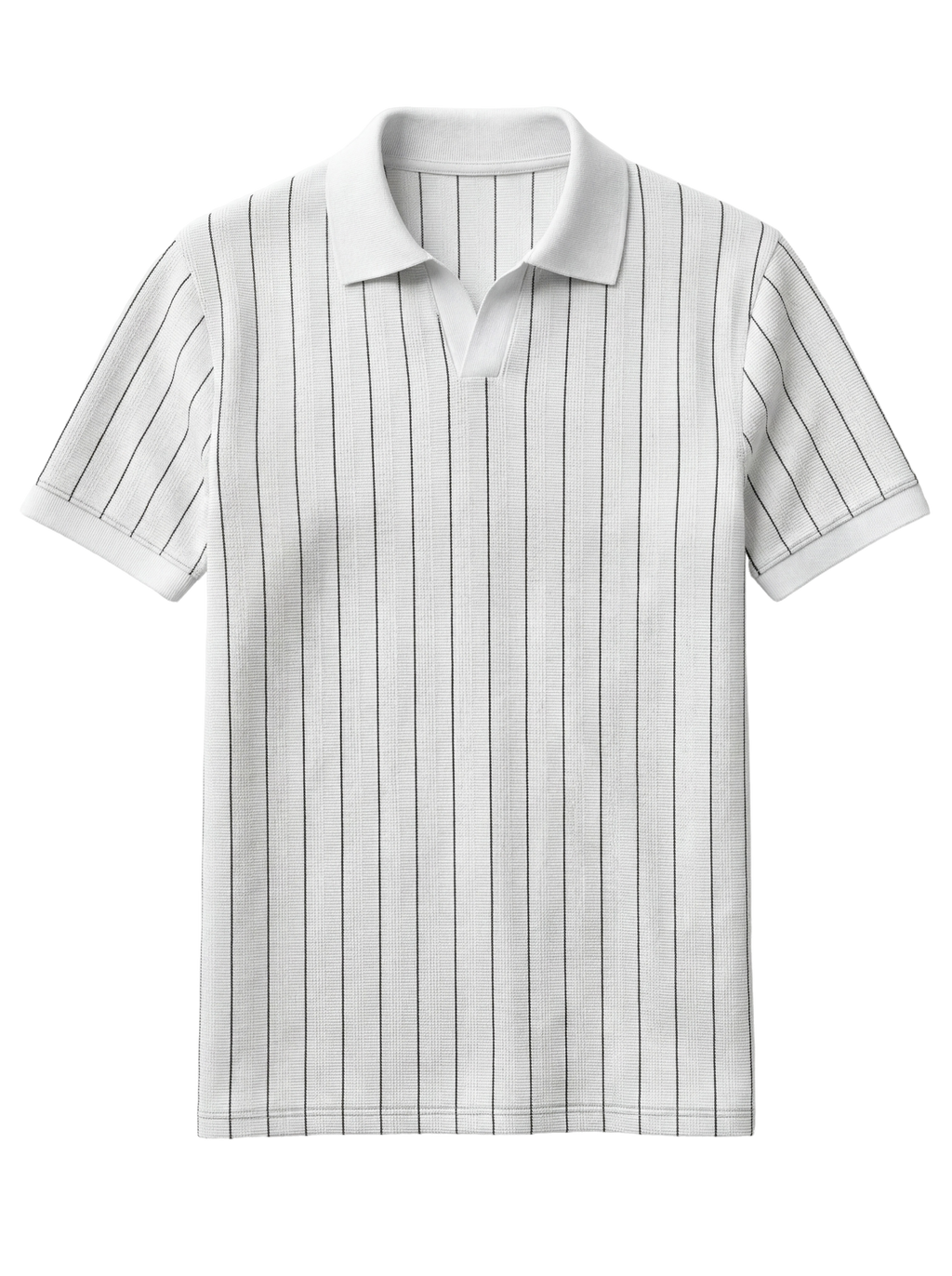 Striped Polo – White