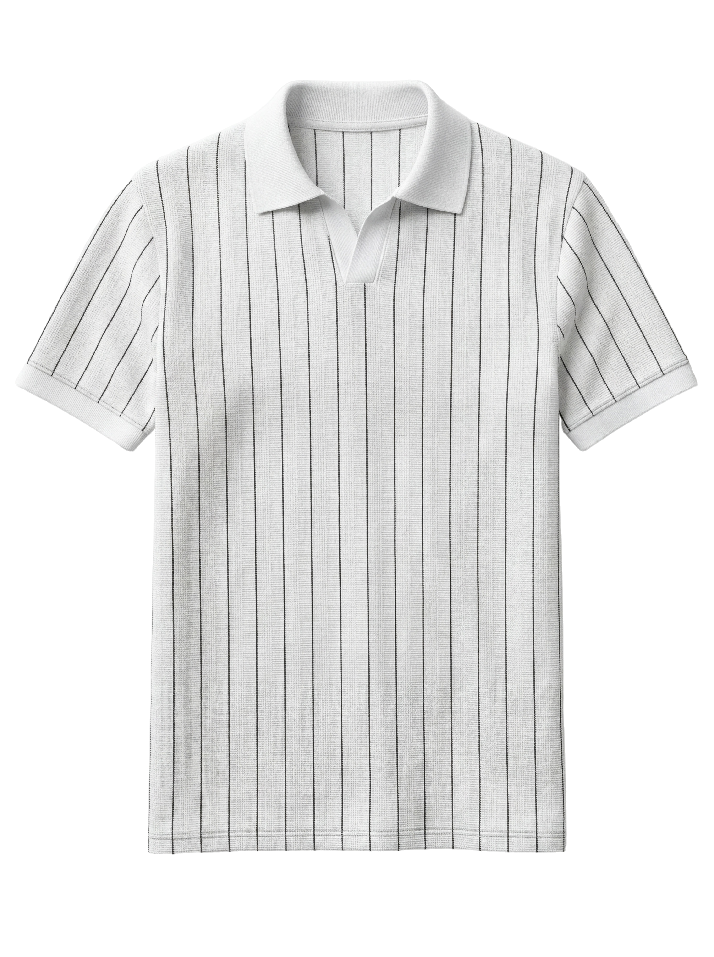 Striped Polo – White/Black