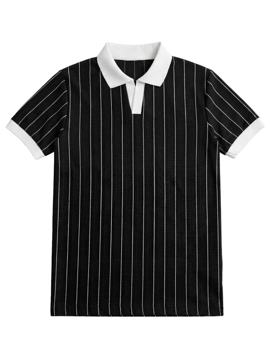 Striped Polo – Black