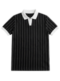Striped Polo – Black