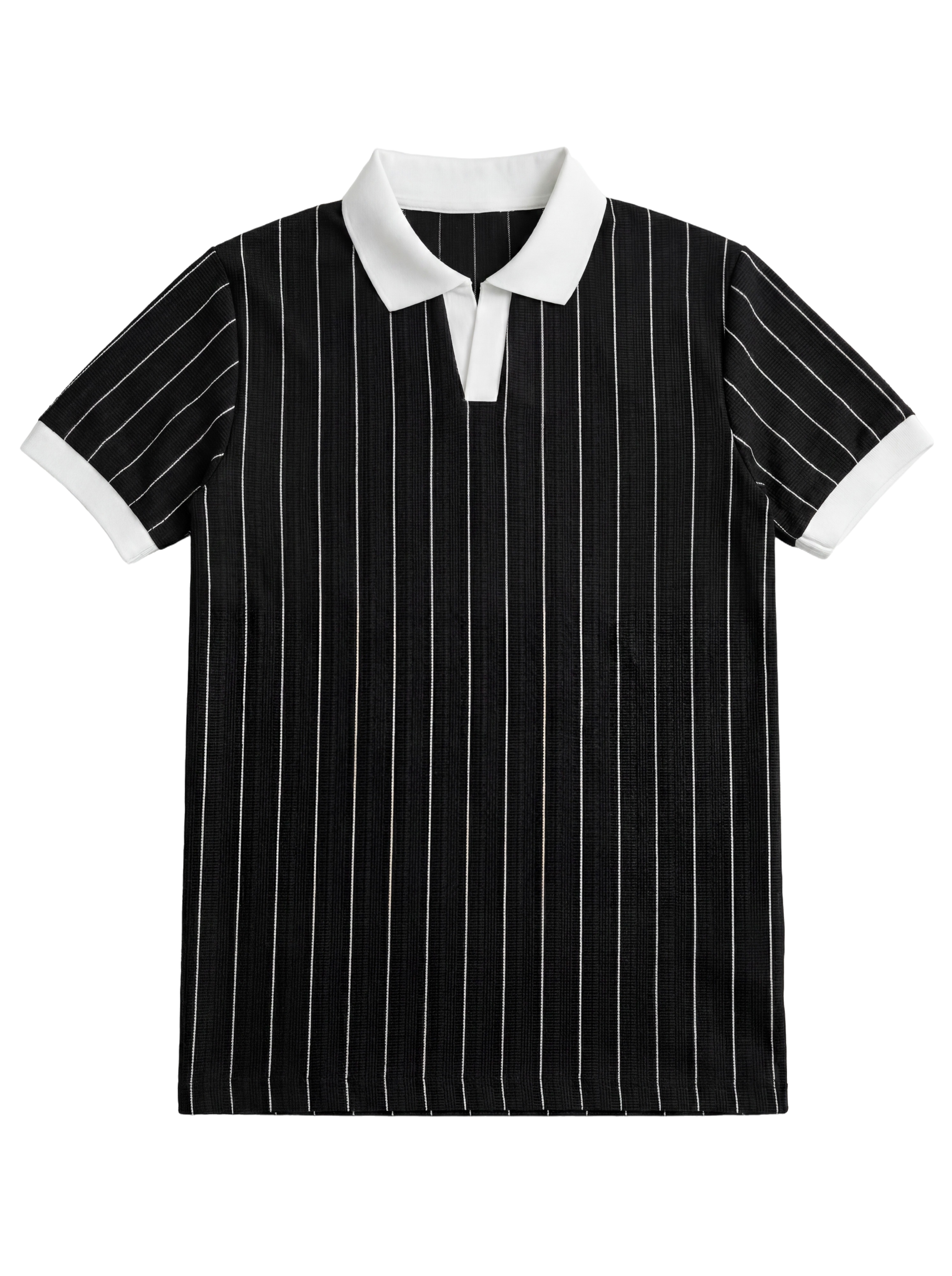 Striped Polo – Black/White