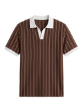 Striped Polo – Brown/White