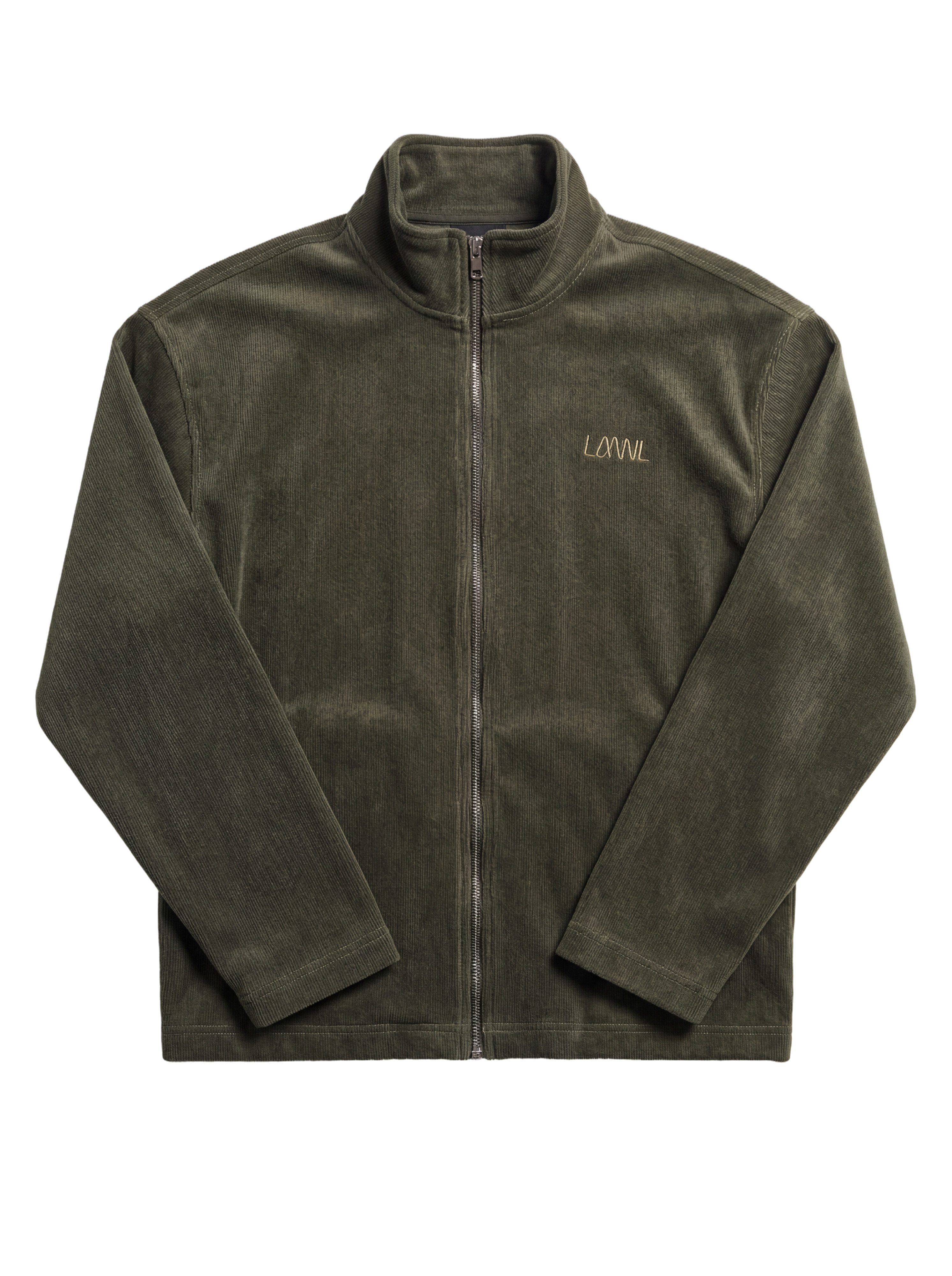 Olive Cashmere Zip-Up