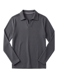 Dark-Grey Ribbed Polo