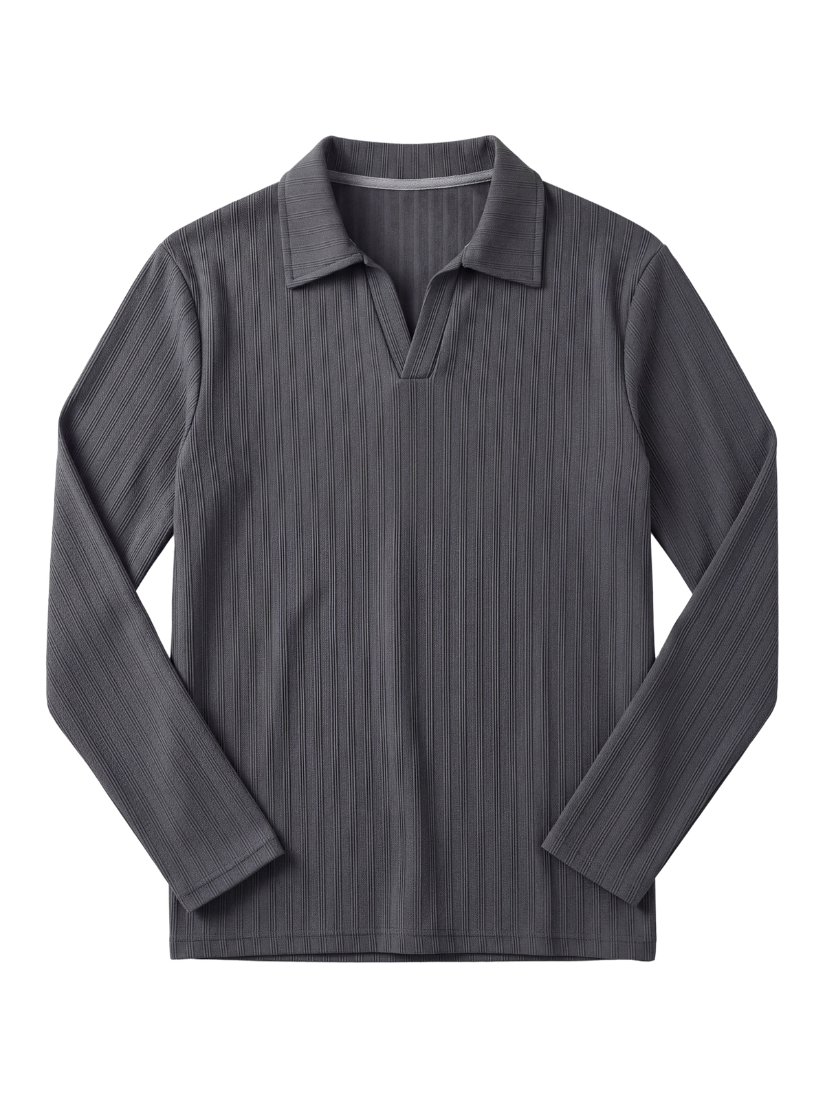 Dark-Grey Ribbed Polo