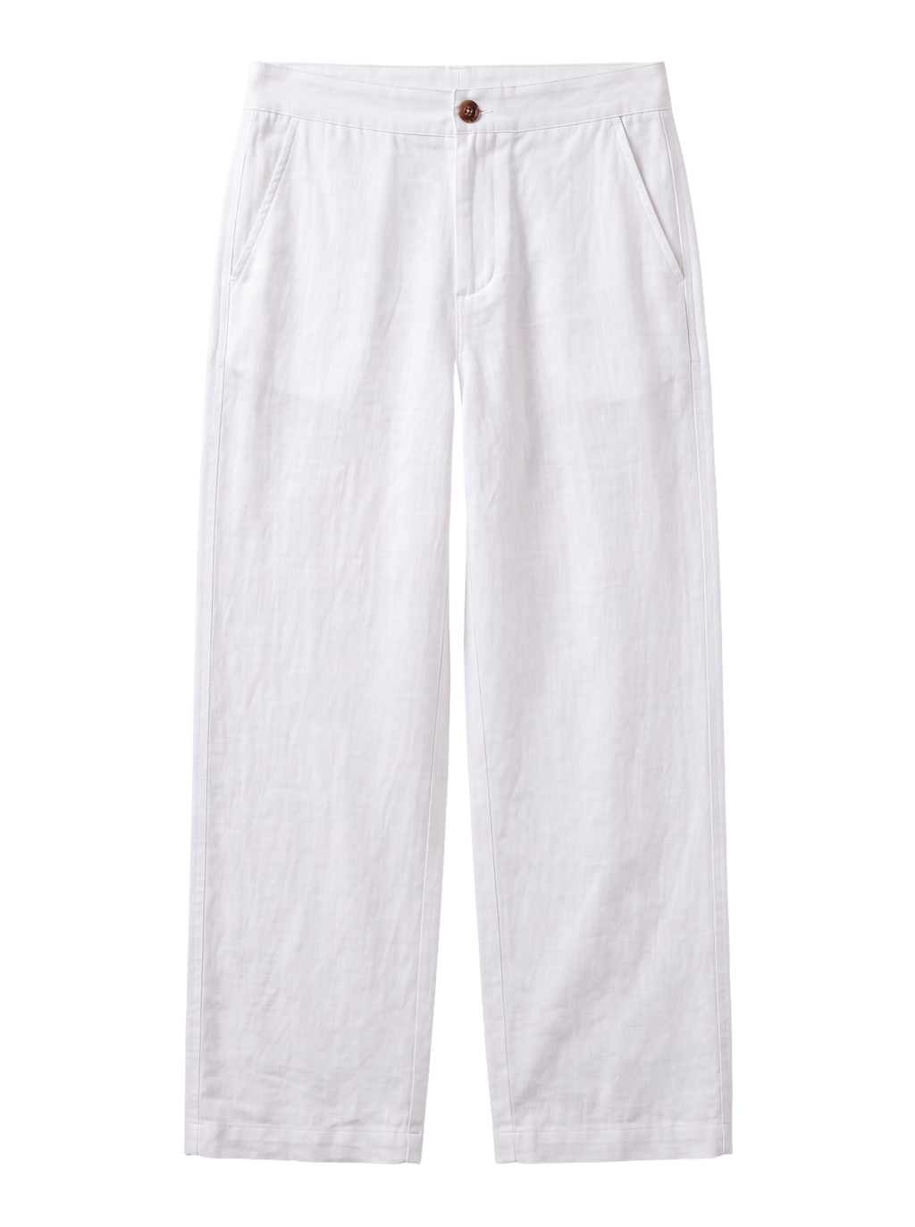 Wide-Leg Linen Pants - White