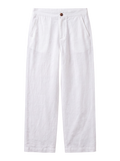 Wide-Leg Linen Pants - White
