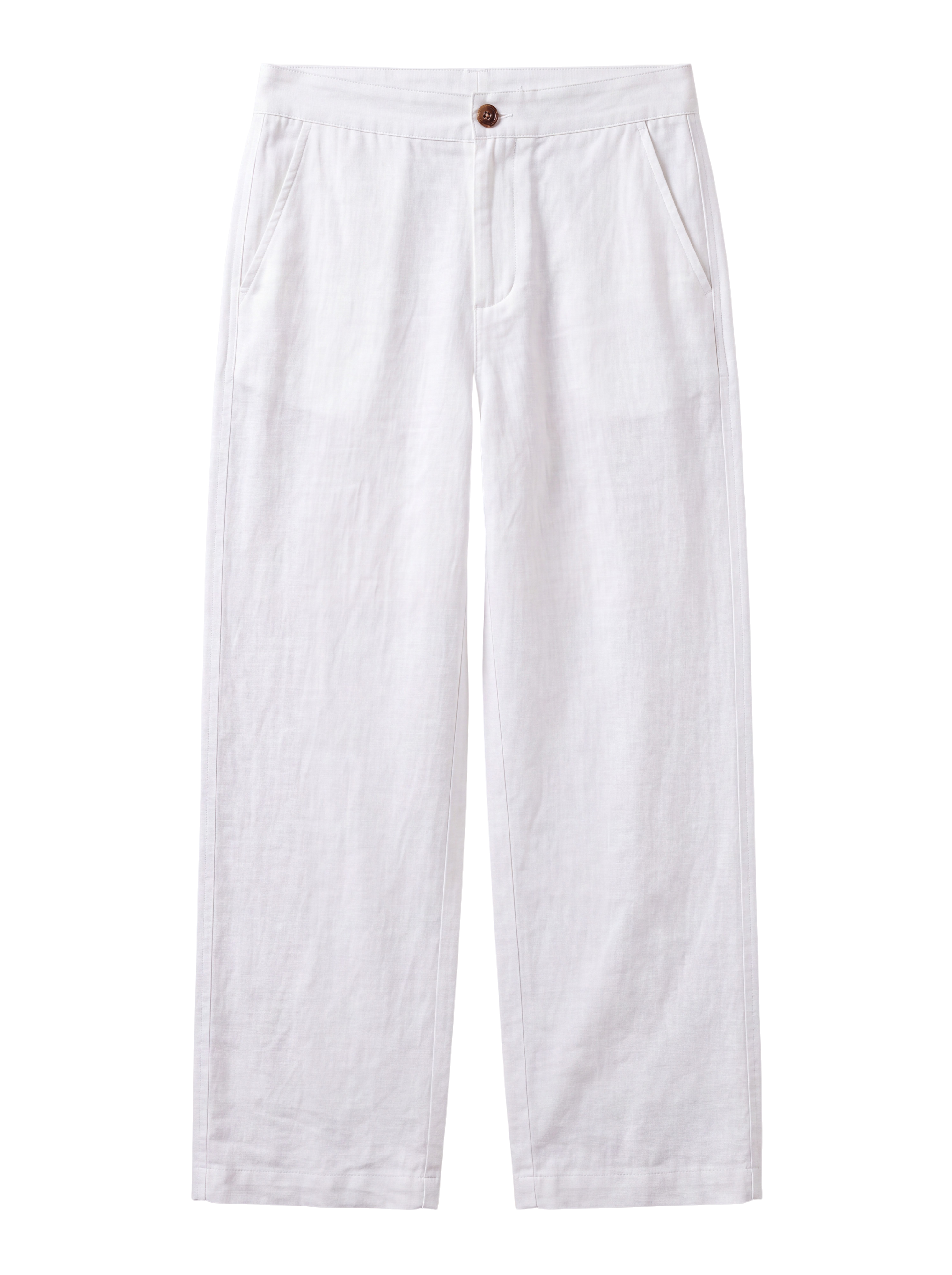 Wide-Leg Linen Pants - White