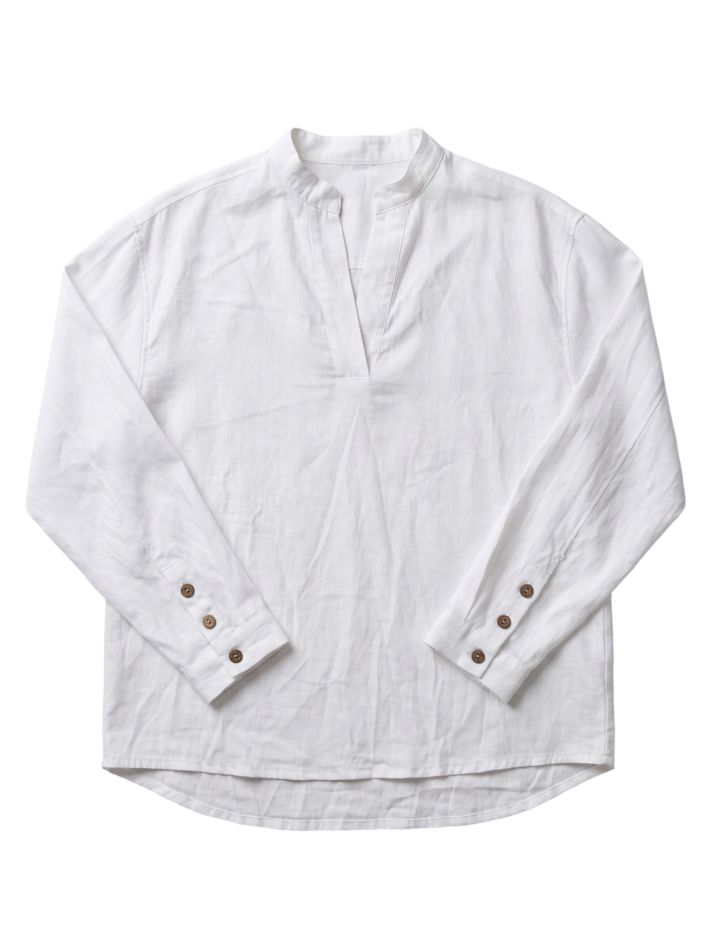 Split-Neck Linen Shirt
