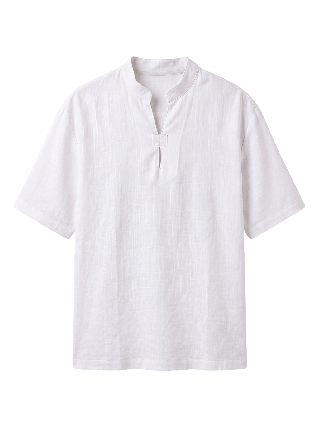 Mandarin Linen Shirt - White