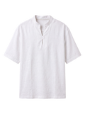 Mandarin Linen Shirt - White