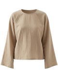 Beige Linen Relaxed Top