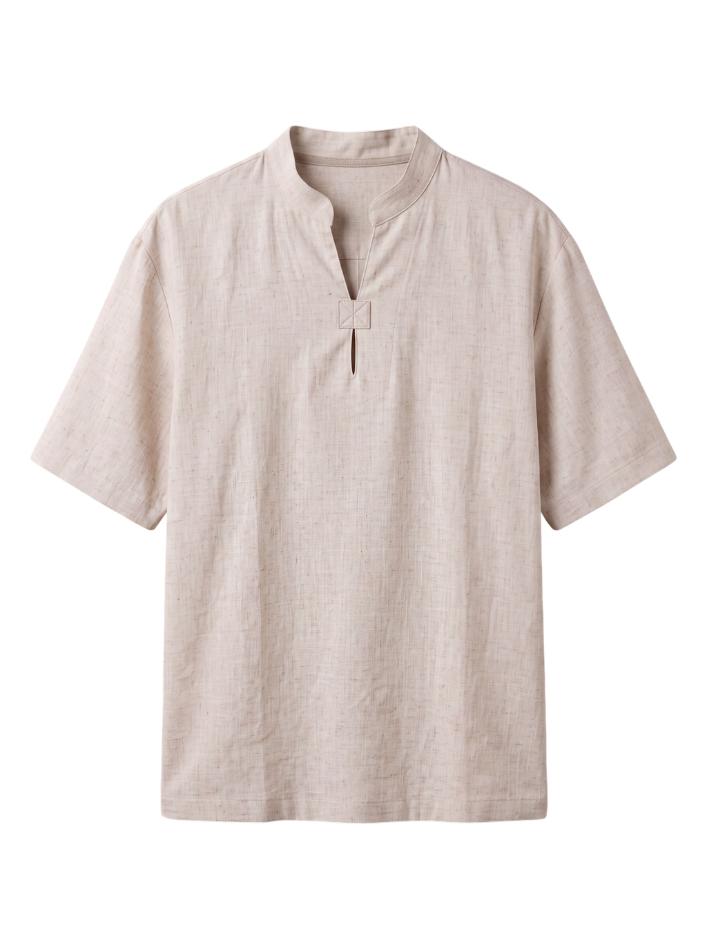Mandarin Linen Shirt - Beige