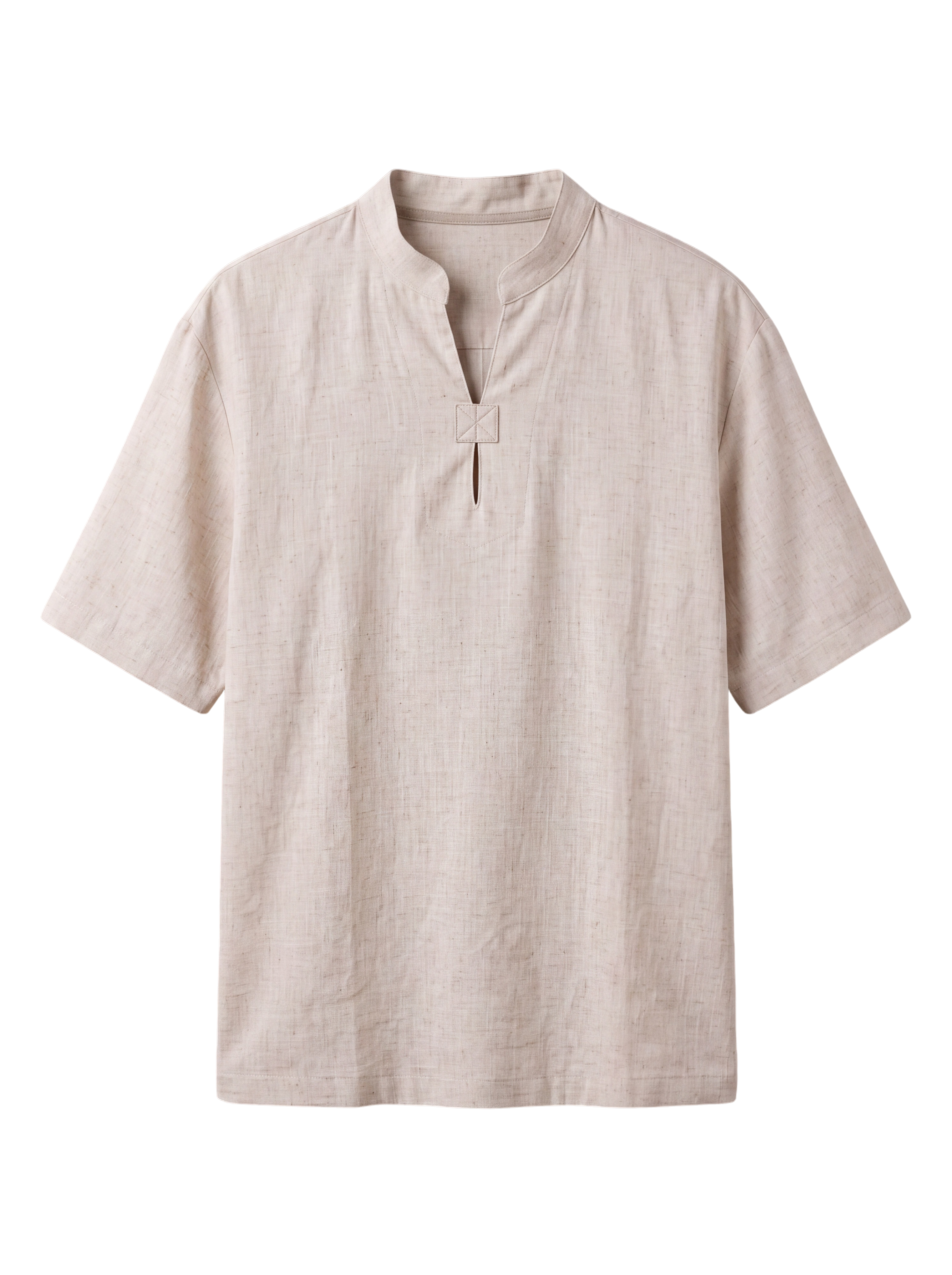 Mandarin Linen Shirt - Beige