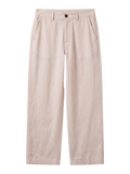 Wide-Leg Linen Pants - Beige