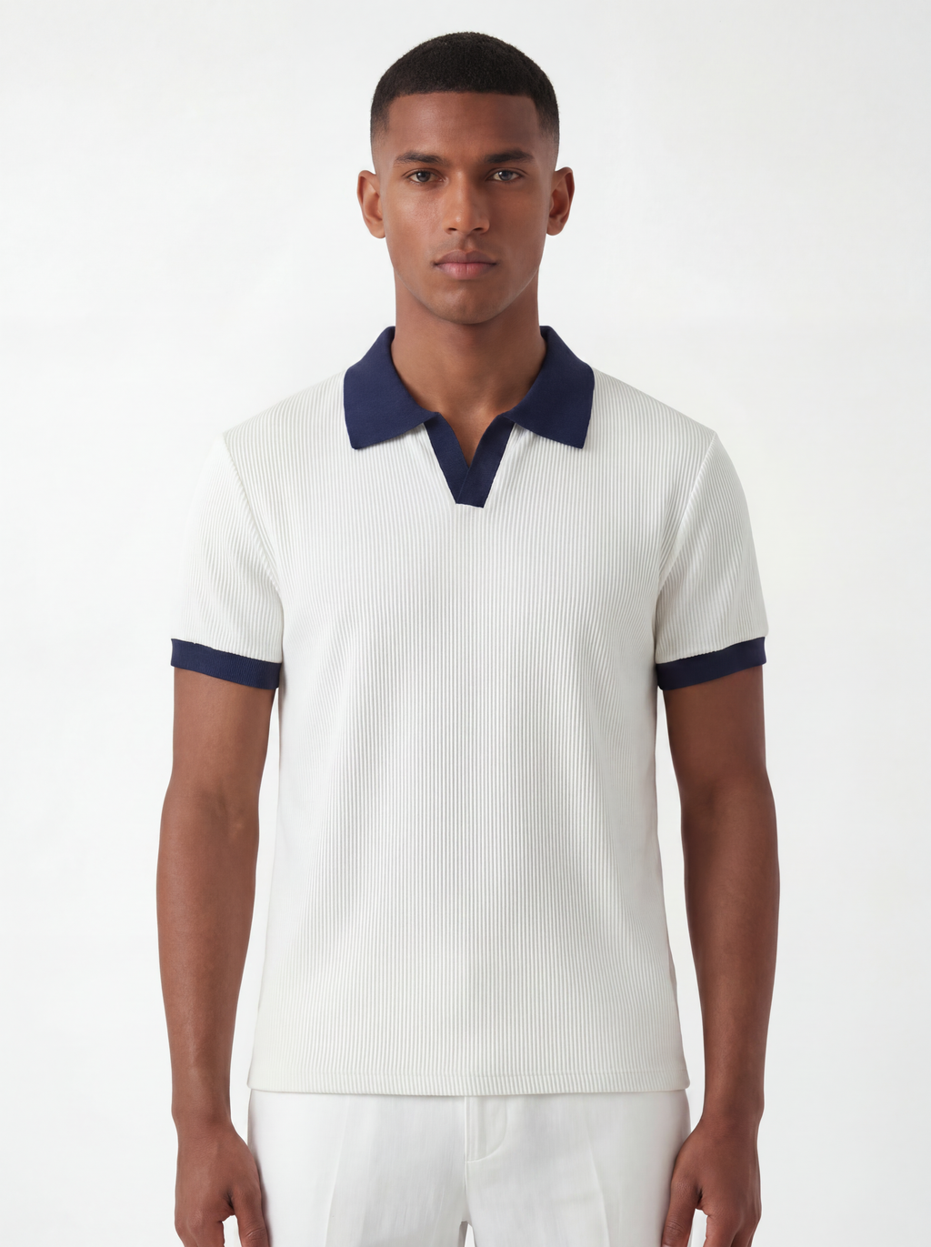White Contrast Polo